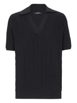 Balmain  monogram-jacquard knitted top