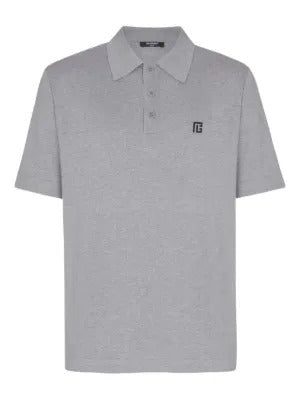 Balmain logo-embroidered cotton polo shirt