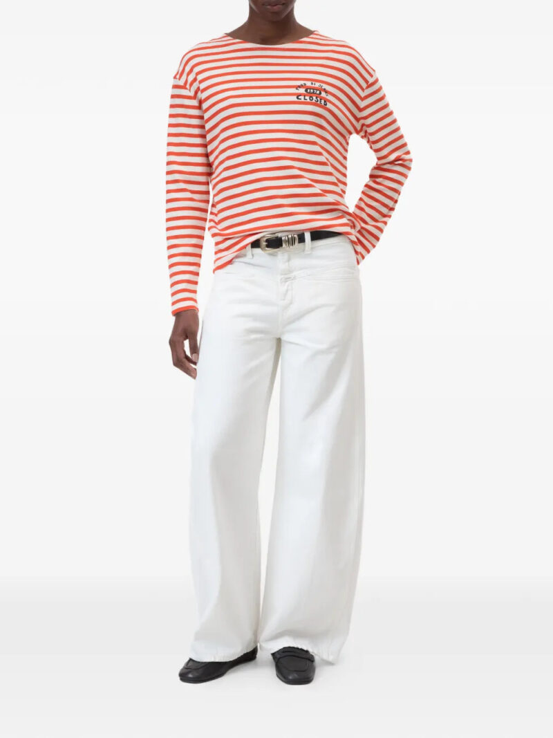 Closed striped long-sleeves T-shirt