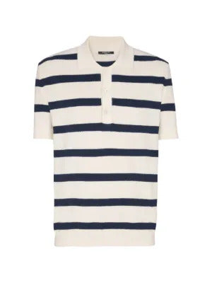 Balmain striped-pattern polo shirt