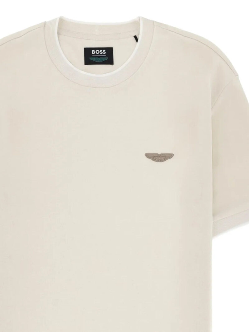BOSS  x Aston Martin crewneck wool-cotton jacquard T-shirt
