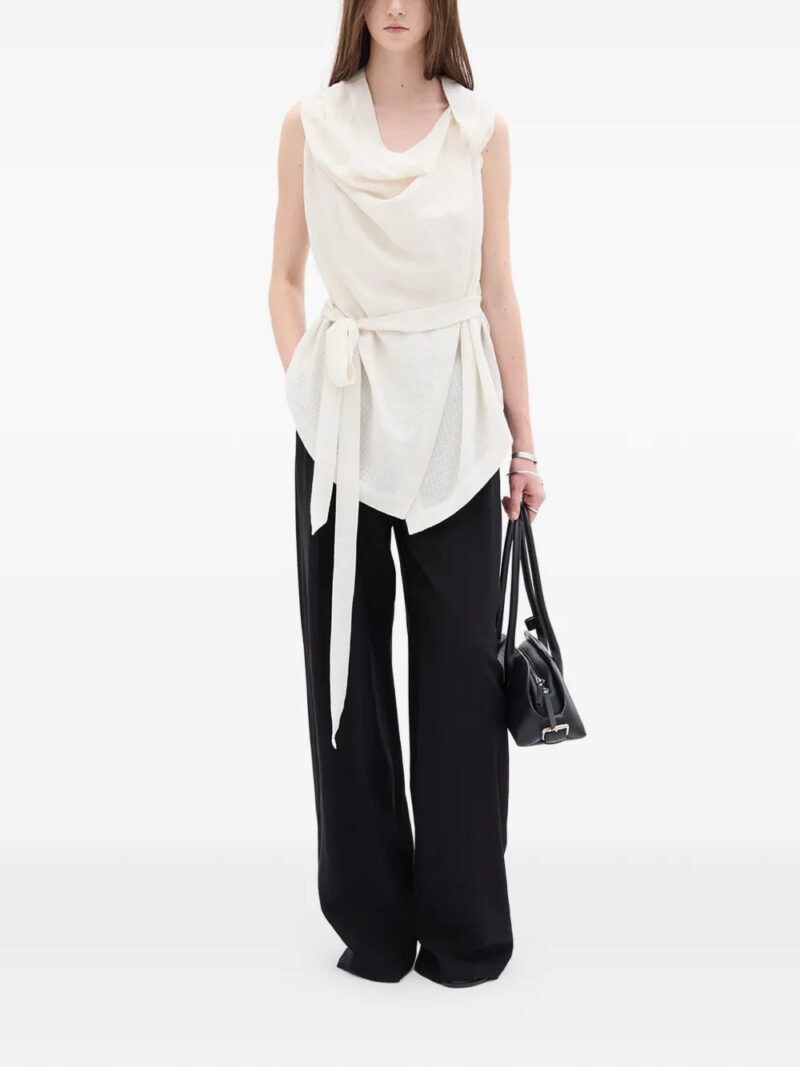 Ann Demeulemeester  asymmetric waist-belt blouse