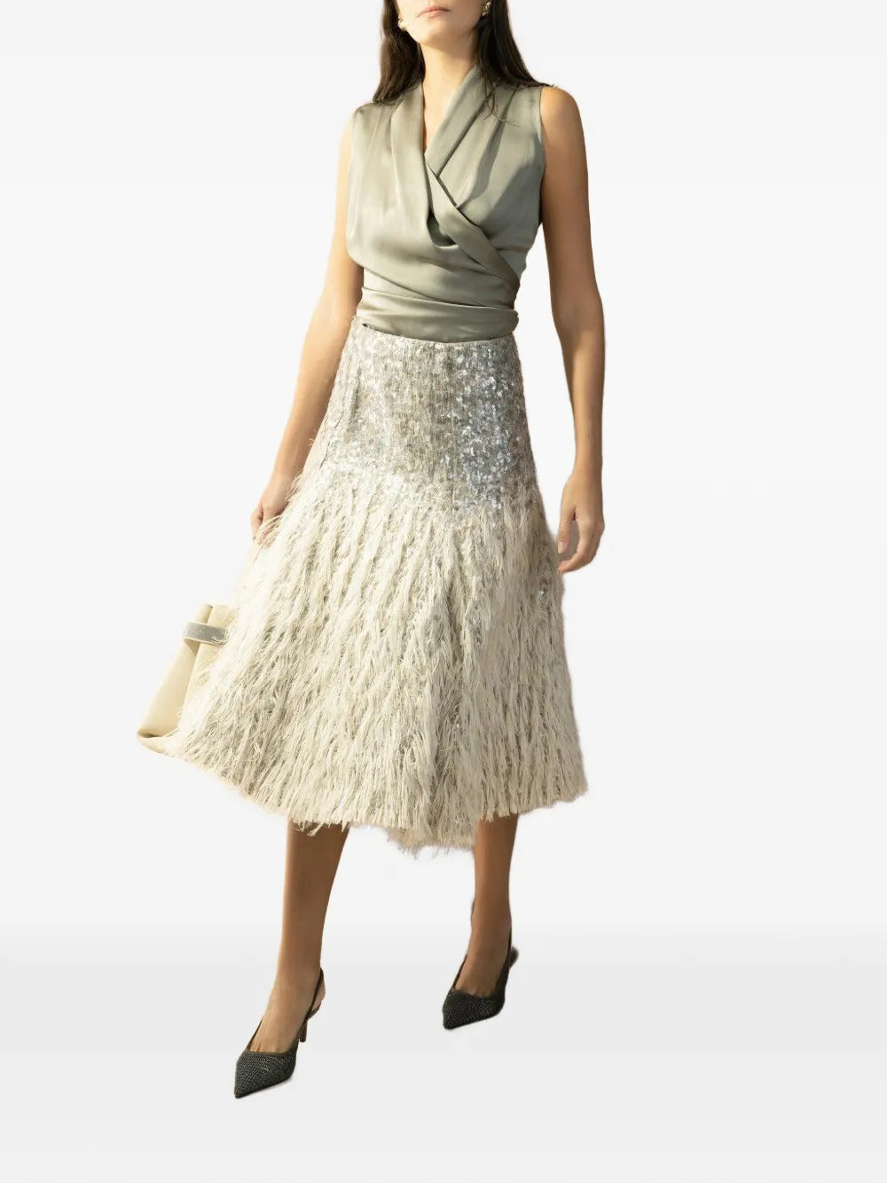 Brunello Cucinelli wrap sleeveless blouse - Image 4
