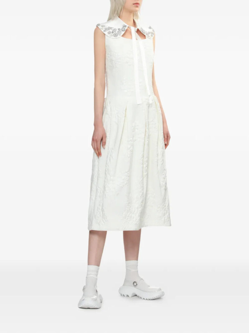 Comme Des Garçons Comme Des Garçons  floral-embroidery pleated midi dress