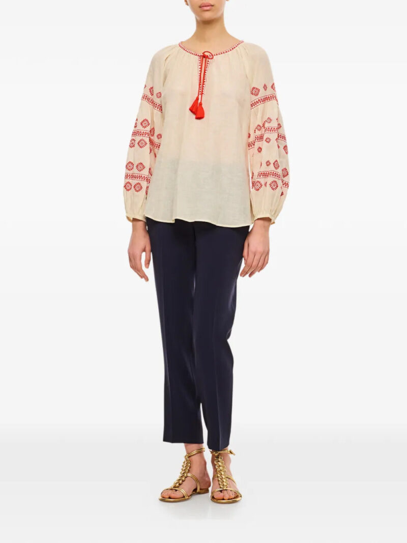 Benaras By Citrus  gathers floral embroidery top