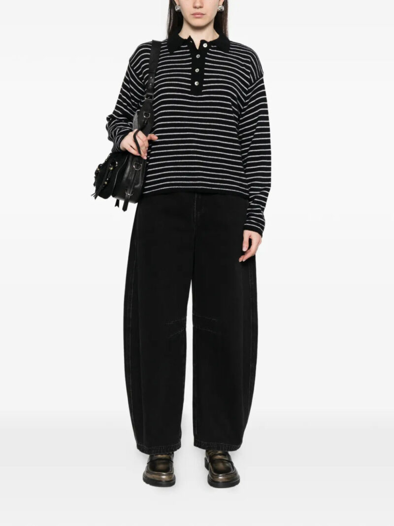 BeYou  striped buttoned polo top
