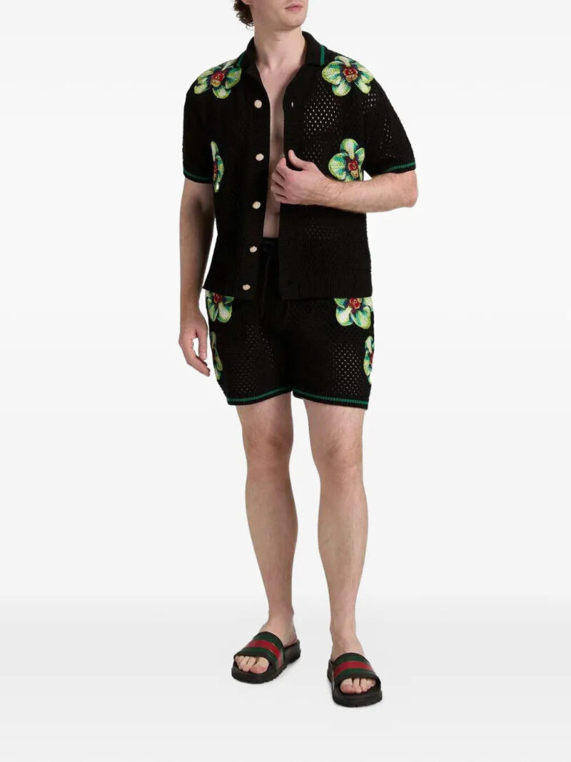 Casablanca floral open knit shirt