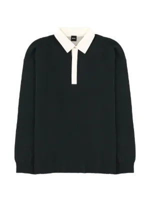 BOSS H-Cenito contrast-collar long-sleeved polo shirt