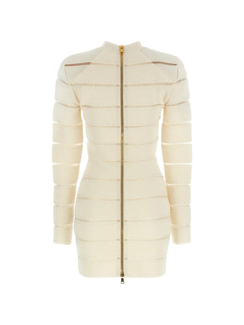 Balmain mesh sequin-embellished bodycon mini dress