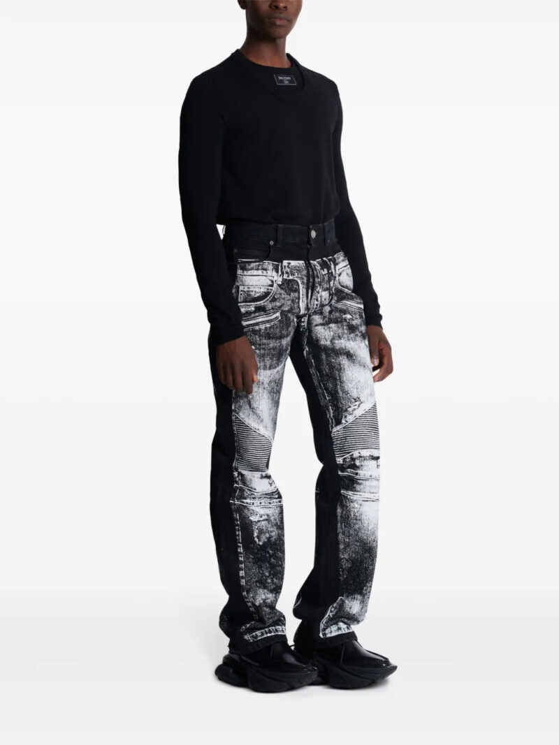 Balmain  trompe l'oeil-print jeans