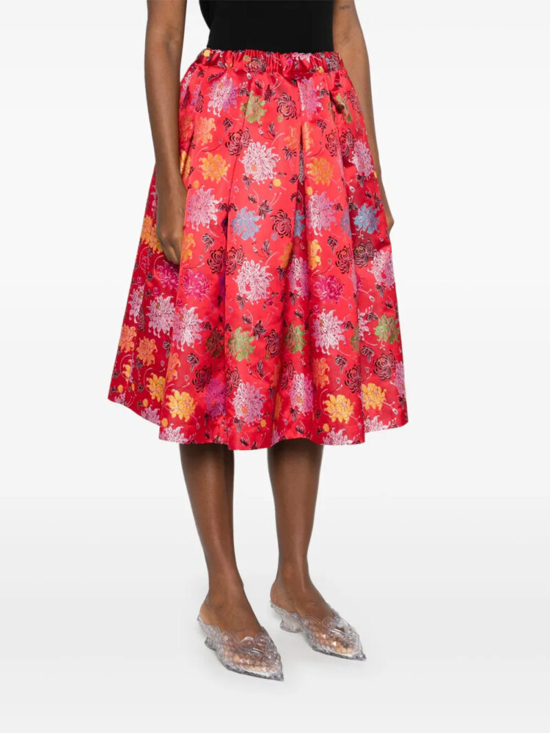 Comme Des Garçons  floral-jacquard midi skirt
