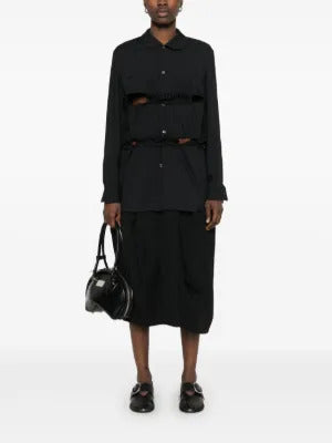 Black Comme Des Garçons ruffle-trim shirt
