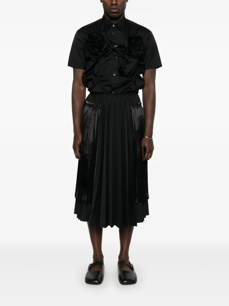 Black Comme Des Garçons  pleated midi skirt