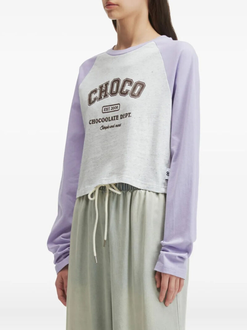CHOCOOLATE  raglan-sleeve cropped sweatshirt