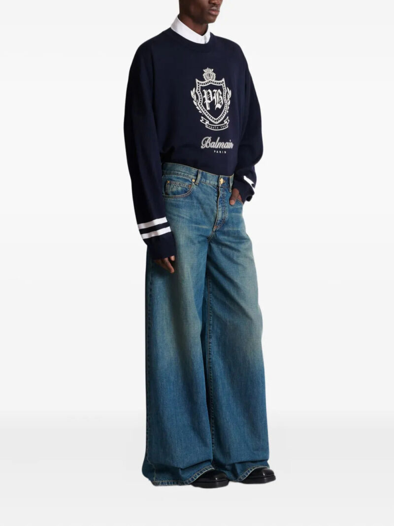 Balmain faded wide-leg jeans