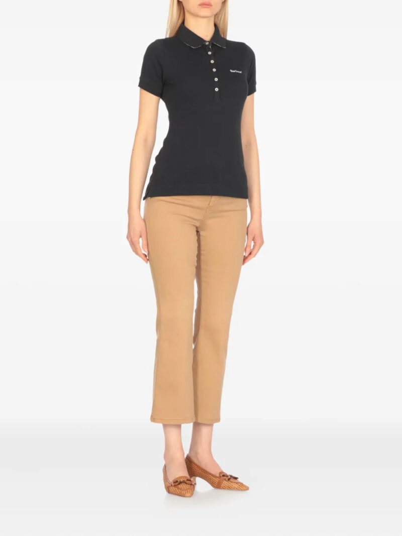 Barbour  six-button embroidered-logo polo top