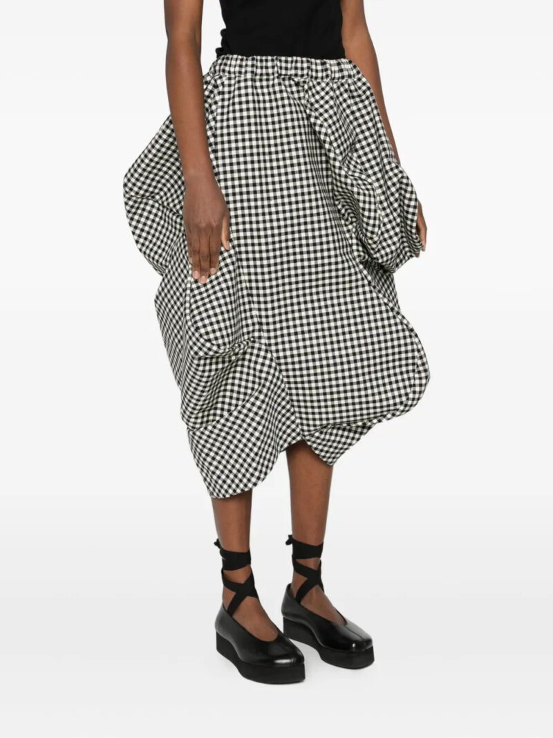 Comme Des Garçons gingham-pattern gathered skirt