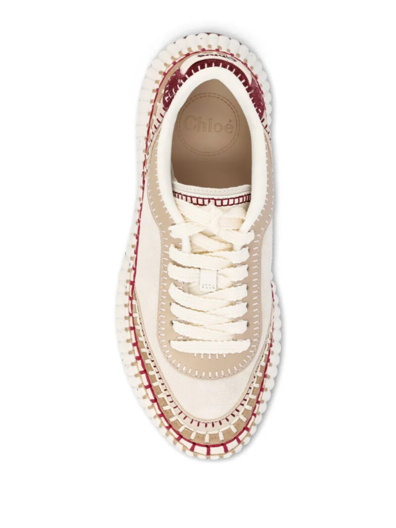 Chloé  Nama textured-sole lace-up sneakers