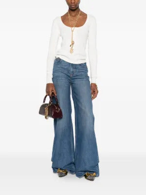 Chloé  scoop-neck Henley T-shirt