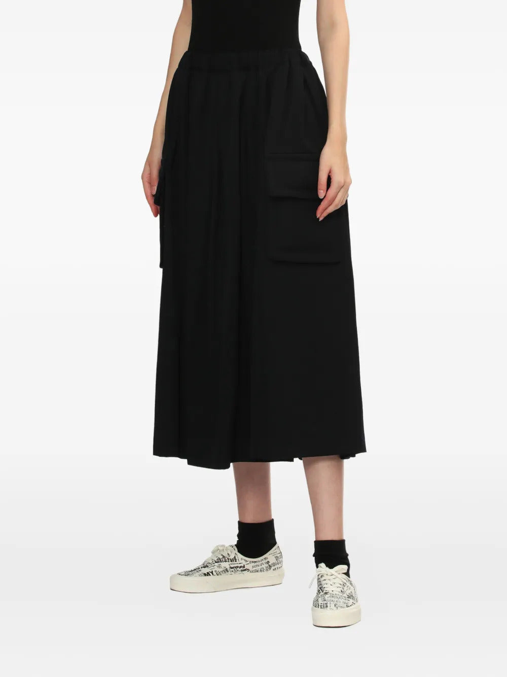 Comme Des Garçons Comme Des Garçons elasticated-waistband midi skirt - Image 3