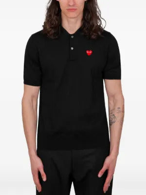Comme des Garçons Homme  heart knitted polo shirt