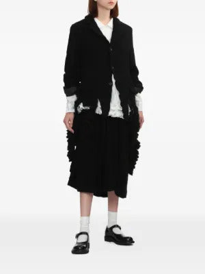Black Comme Des Garçons  ruffled collared shirt