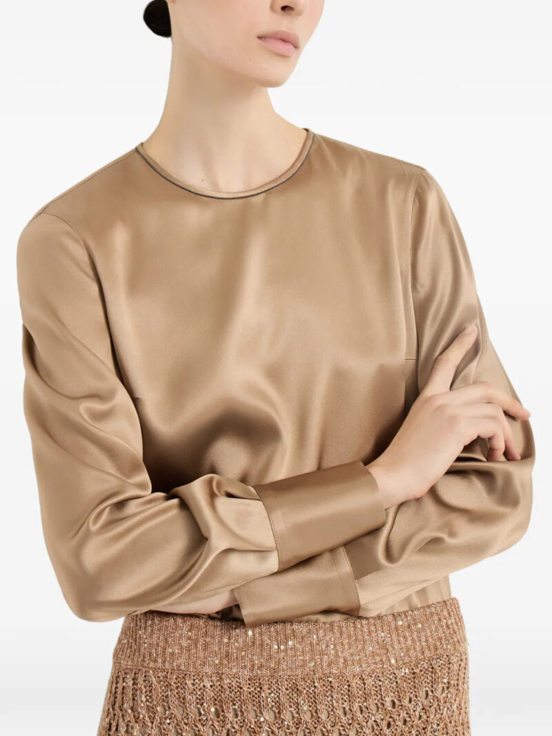 Brunello Cucinelli monili-detail long-sleeve blouse
