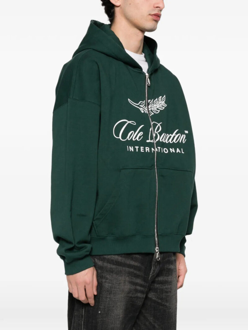COLE BUXTON  logo-print zip-fastening hoodie