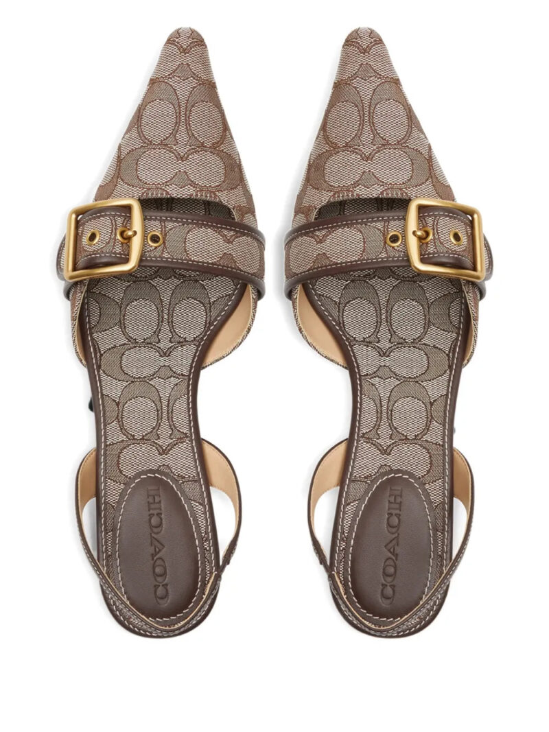 Coach  monogram-jacquard slingback sandals