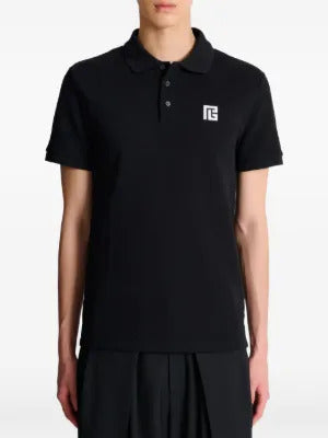 Balmain logo-embroidered polo shirt