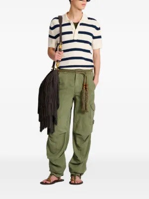 Balmain striped-pattern polo shirt