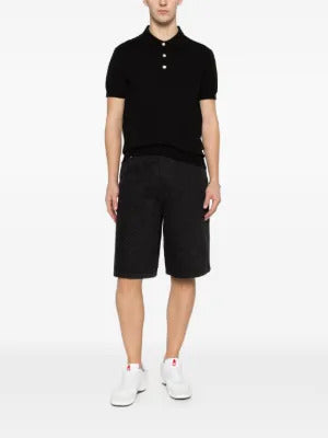 Casablanca pointelle monogram polo shirt