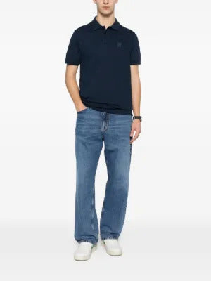BOSS  short-sleeve square-patch polo shirt