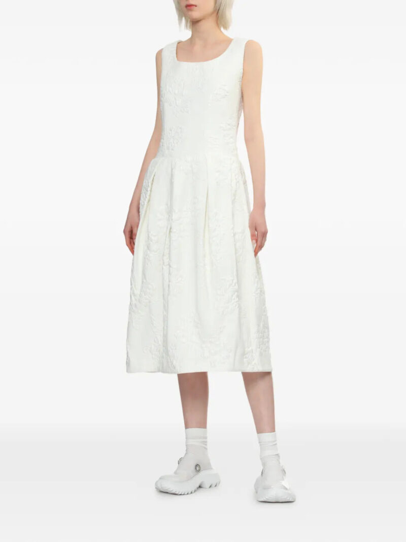 Comme Des Garçons Comme Des Garçons  floral-embroidery pleated midi dress