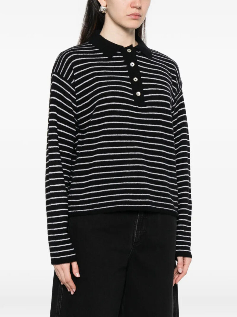 BeYou  striped buttoned polo top