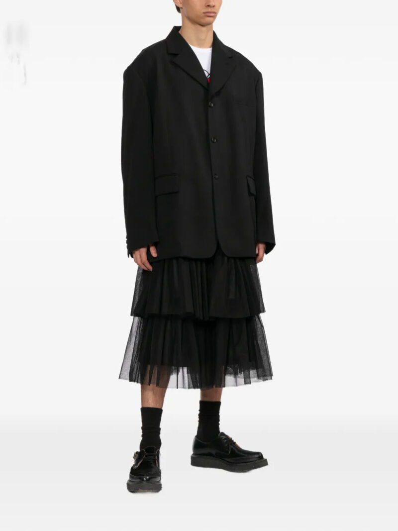 Black Comme Des Garçons tiered midi skirt