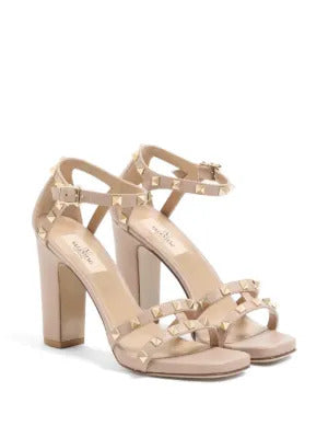 Valentino Garavani Rockstud sandals in elk print calfskin 100mm