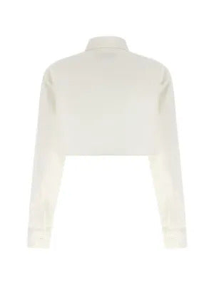 Balenciaga  embroidered-logo cropped shirt