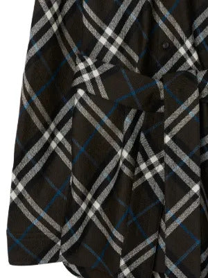 Burberry check-pattern belted shirt