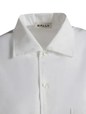 Bally  embroidered logo cotton button-up shirt