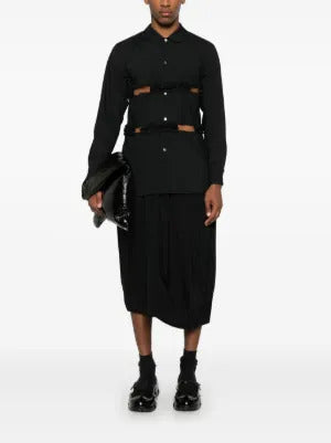 Black Comme Des Garçons ruffle-trim shirt