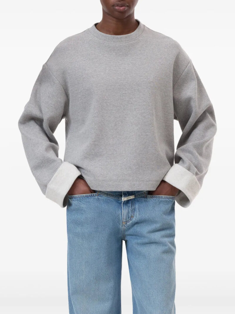 Closed  turn-up long-sleeve sweatshirt