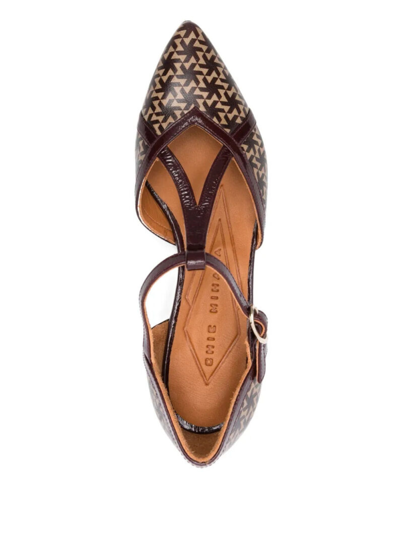 Chie Mihara 35mm geometric-print T-bar pumps
