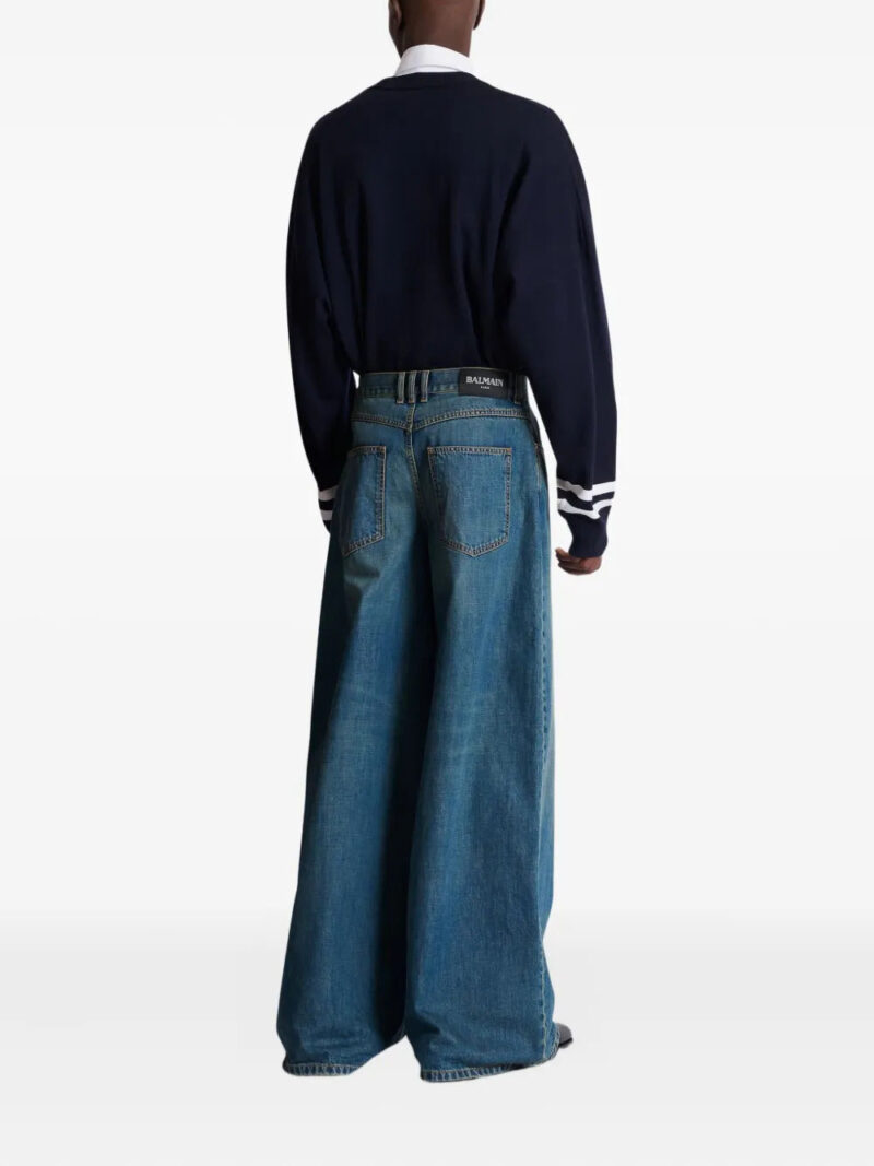 Balmain faded wide-leg jeans