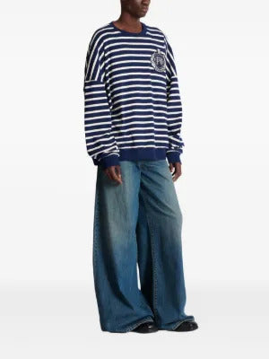 Balmain emblem striped sweatshirt