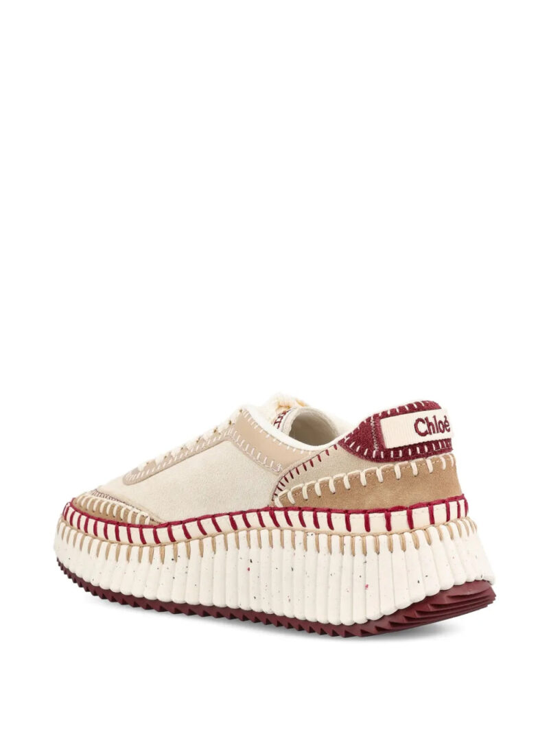 Chloé  Nama textured-sole lace-up sneakers