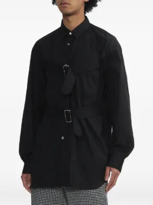 Black Comme Des Garçons  buckled cotton shirt