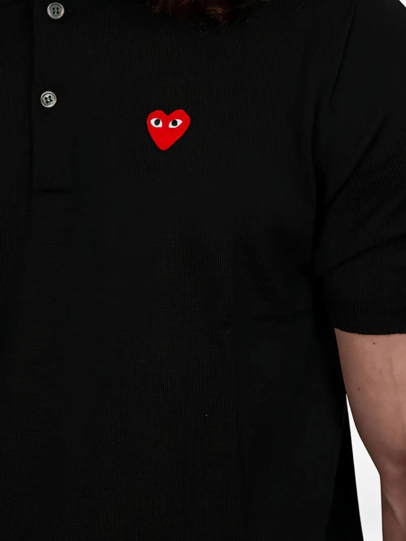Comme des Garçons Homme  heart knitted polo shirt