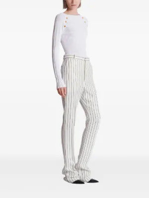 Balmain pinstripe flared-leg trousers