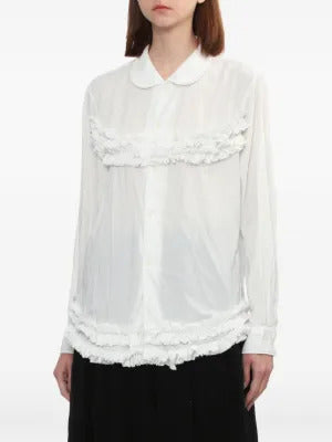 Black Comme Des Garçons  ruffled collared shirt